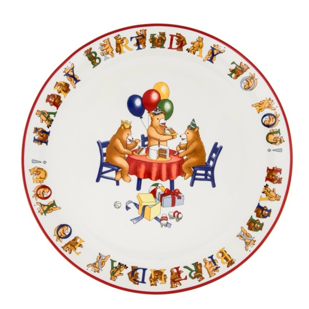 Tiffany & Co. children’s Birthday Bears Ceramic Decorative Plate - Multicolor